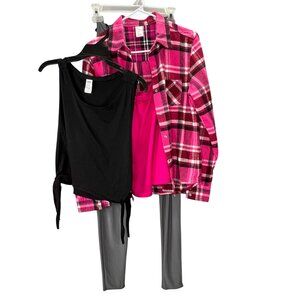 Dance Costume Hip Hop Pink Black Gray SA Small 4 pc Balera Weissman Competition